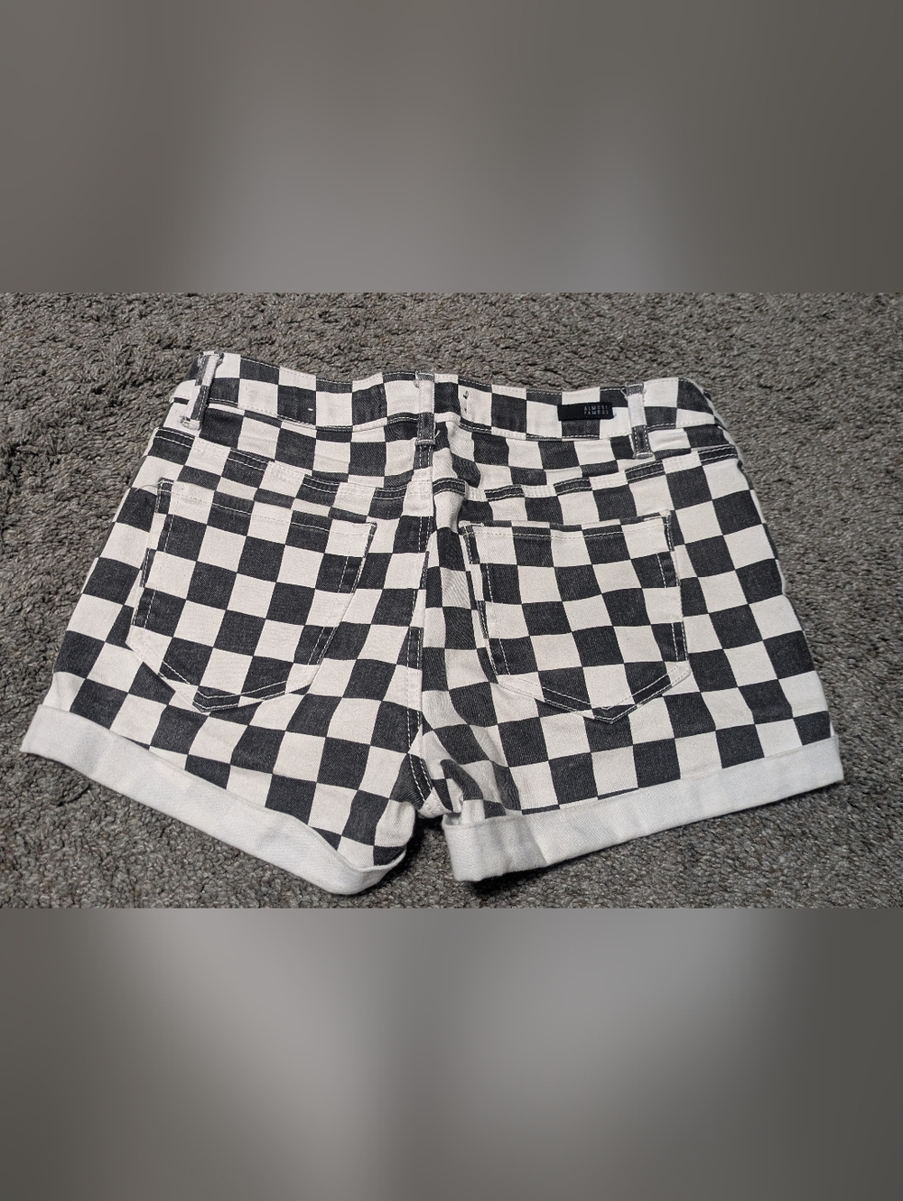 Almost Famous Black and White Checkerboard Shorts - Picture 6 of 8